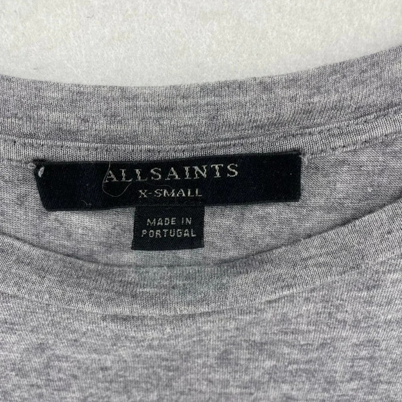 All Saints Dress Solar Women's Sz XS Gray Loose Ruched Side Slit Pleated Maxi - Picture 10 of 12